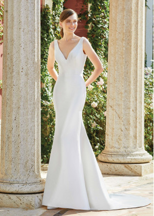 Beaded Ivory Mikado Wedding Dress With Detachable Belt